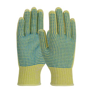 PIP 08-K252 Kut Gard Seamless Knit Kevlar / Cotton Plated Glove with Double-Sided PVC Dot Grip - Medium Weight 