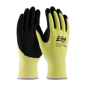 PIP 09-K1660  G-Tek KEV Seamless Knit Kevlar Glove with Double-Dipped Nitrile Coated MicroSurface Grip on Palm & Fingers - Medium Weight 