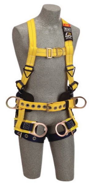 DBI/SALA Large Delta No-Tangle Full Body/Vest Style Harness With Back, Front And Side D-Ring, Tongue Leg Strap Buckle, Belt With Pad, Seat Sling With Positioning D-Ring And 2 Tool/Pouch D-Ring 
