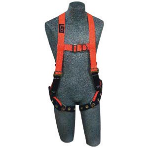 DBI/SALA Medium Delta Hi-Viz Orange No-Tangle Construction/Vest Style Harness With Back, Side And Front D-Ring, Belt And Back Pad And Tongue Leg Strap Buckle 