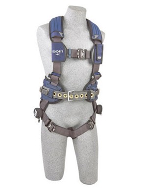 DBI/SALA Medium ExoFit NEX Full Body/Vest Style Harness With Tech-Lite Aluminum Back D-Ring, Miner'S Belt With Pad And Side D-Ring, Duo-Lok Quick Connect Leg And Chest Strap Buckle, Torso Adjuster, Back And Leg Comfort Padding 