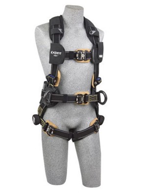 DBI/SALA Medium ExoFit NEX Arc Flash Construction/Full Body/Vest Style Harness With Tech-Lite PVC Coated Aluminum Back And Side D-Ring, Duo-Lok Quick Connect Leg And Chest Strap Buckle, Belt With Pad, Torso Adjuster, Back And Leg Comfort Padding 