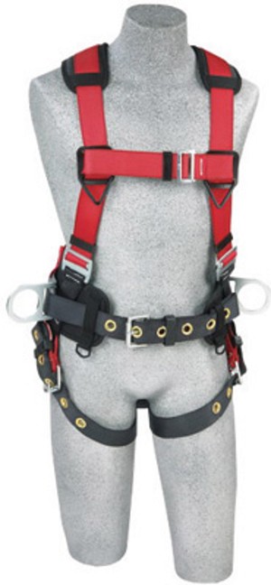 DBI/SALA 2X Protecta PRO Construction/Full Body/Vest Style Harness With Back And Side D-Ring, Hip Pad And Belt, Shoulder Pad And Tongue Leg Strap Buckle 