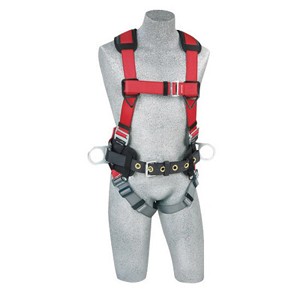 DBI/SALA Medium/Large Protecta PRO Construction/Full Body/Vest Style Harness With Back And Side D-Ring, Hip Pad And Belt, Shoulder Pad And Pass-Thru Leg Strap Buckle 