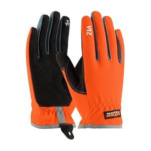 PIP 120-4600 Maximum Safety Viz Workman's Glove with Synthetic Leather Palm and Fabric Back - PVC Grip on Index Finger/Thumb 