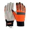 PIP 120-4720 Maximum Safety Derrickmen Cotton Canvas Palm with Foam Padded Back and TPR Finger Impact Protection 