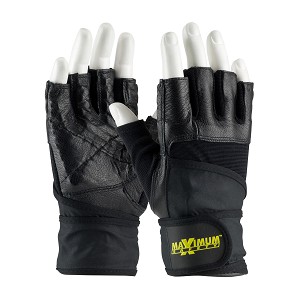 PIP 122-AV20 Maximum Safety Leather Palm and Knuckles with Anti-Vibration & Shock Absorbing Pad - Wrist Strap 