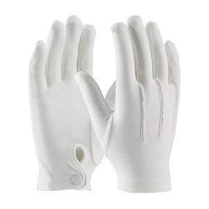 PIP 130-150WM Cabaret 100% Cotton Dress Glove with Raised Stitching on Back - Snap Closure 