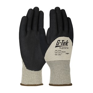 PIP 15-215 G-Tek Suprene Seamless Knit Suprene Blended Glove with Nitrile Coated MicroSurface Grip on Palm, Fingers & Knuckles 