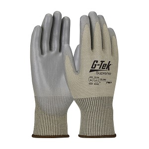 PIP 15-340 G-Tek Suprene Seamless Knit Suprene Blended Glove with Polyurethane Coated Flat Grip on Palm & Fingers 