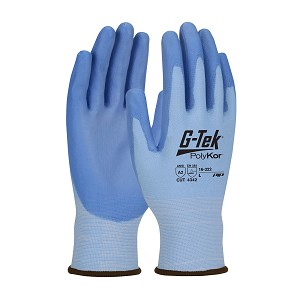 PIP 16-322 G-Tek PolyKor Seamless Knit PolyKor Blended Glove with Polyurethane Coated Flat Grip on Palm & Fingers 
