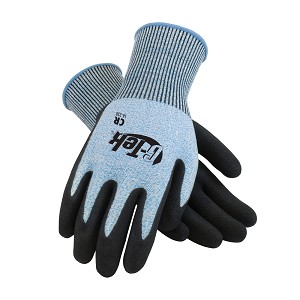 PIP 16-330 G-Tek PolyKor Seamless Knit PolyKor Blended Glove with Double-Dipped Nitrile Coated MicroSurface Grip on Palm & Fingers 