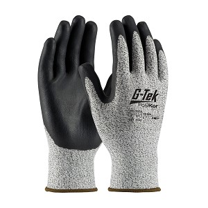 PIP 16-334 G-Tek PolyKor Seamless Knit PolyKor Blended Glove with Nitrile Coated Foam Grip on Palm & Fingers 