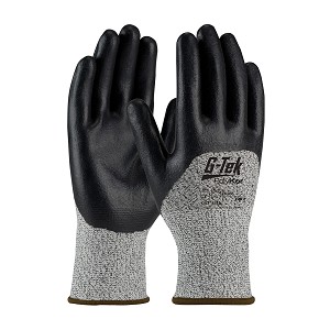 PIP 16-355 G-Tek PolyKor Seamless Knit PolyKor Blended Glove with Nitrile Coated Foam Grip on Palm, Fingers & Knuckles 