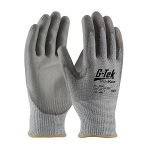 PIP 16-560 G-Tek PolyKor Seamless Knit PolyKor Blended Glove with Polyurethane Coated Flat Grip on Palm & Fingers 