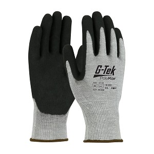 PIP 16-655 G-Tek PolyKor Seamless Knit PolyKor Blended Glove with Double-Dipped Nitrile Coated MicroSurface Grip on Palm & Fingers 
