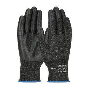 PIP 16-747 G-Tek PolyKor Seamless Knit PolyKor Blended Glove with PVC Coated Smooth Grip on Palm & Fingers 