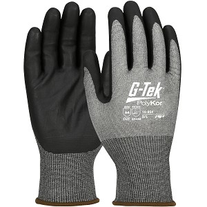 PIP 16-854 G-Tek PolyKor Seamless Knit PolyKor Blended Glove with Nitrile Coated Foam Grip on Palm & Fingers - Touchscreen Compatible 