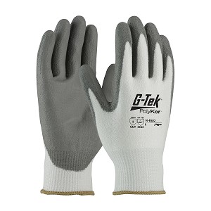 PIP 16-D622 G-Tek PolyKor Seamless Knit PolyKor Blended Glove with Polyurethane Coated Flat Grip on Palm & Fingers 