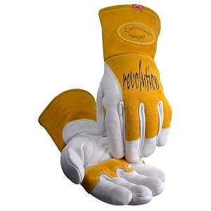 PIP 1810 Caiman Cow Grain Unlined Palm 2-Layer Insulated Back MIG/Stick Welding Gloves 