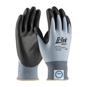 PIP 19-D318 G-Tek 3GX Seamless Knit Dyneema Diamond Blended Glove with Polyurethane Coated Flat Grip on Palm & Fingers 