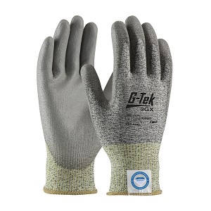 PIP 19-D320 G-Tek 3GX Seamless Knit Dyneema Diamond Blended Glove with Polyurethane Coated Flat Grip on Palm & Fingers 