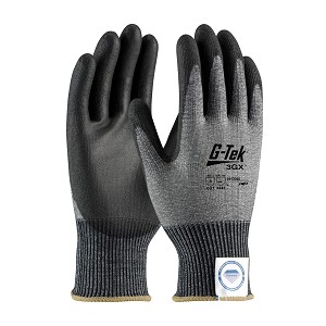 PIP 19-D326 G-Tek 3GX Seamless Knit Dyneema Diamond Blended Glove with Polyurethane Coated Flat Grip on Palm & Fingers 