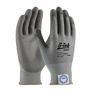 PIP 19-D327 G-Tek 3GX Seamless Knit Dyneema Diamond Blended Glove with Polyurethane Coated Flat Grip on Palm & Fingers 