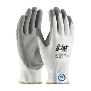 PIP 19-D330 G-Tek 3GX Seamless Knit Dyneema Diamond Blended Glove with Polyurethane Coated Flat Grip on Palm & Fingers 