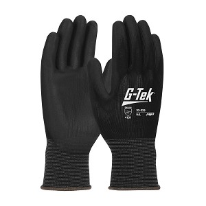 PIP 33-325 G-Tek Heavy Weight Seamless Knit Nylon Glove with Extra Thick Polyurethane Coated Flat Grip on Palm & Fingers 