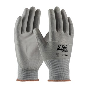 PIP 33-GT125 G-Tek Touch Seamless Knit Nylon / Polyester Glove with Polyurethane Coated Flat Grip on Palm & Fingers - Touchscreen Compatible 
