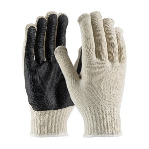 PIP 36-110PC-BK Regular Weight Seamless Knit Cotton/Polyester Glove with PVC Palm Coated Grip 