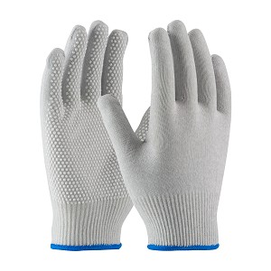 40-6411 CleanTeam Seamless Knit Nylon / Carbon Fiber Electrostatic Dissipative (ESD) Glove with PVC Dot Grip 