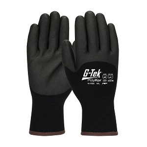 PIP 41-7322 G-Tek PolyKor Seamless Knit PolyKor Blend Glove with Acrylic Lining and PVC Foam Grip on Palm, Fingers & Knuckles 