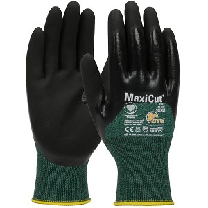 PIP 44-305 MaxiCut Oil Seamless Knit Engineered Yarn Glove with Nitrile Coated MicroFoam Grip on Palm, Fingers & Knuckles 