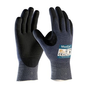 PIP 44-3445 MaxiCut Ultra DT Seamless Knit Engineered Yarn Glove with Premium Nitrile Coated MicroFoam Grip on Palm & Fingers - Micro Dot Pa 