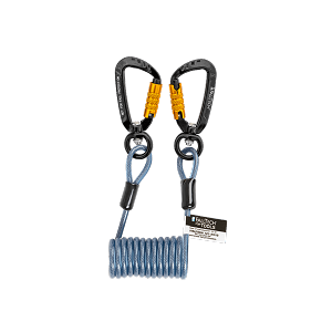 Falltech 5215A1 5 lb Premium Tool Tether with Stretch Coil Coated Wire and Dual Swivel Aluminum Carabiners 