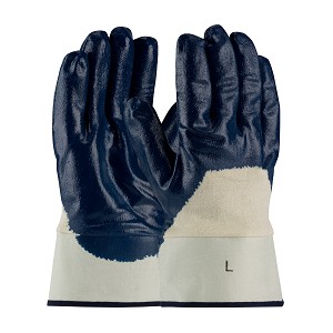 PIP 56-3153 ArmorTuff Nitrile Dipped Glove with Jersey Liner and Smooth Finish on Palm, Fingers & Knuckles - Plasticized Safety Cuff 