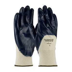 PIP 56-3170 ArmorLite Nitrile Dipped Glove with Interlock Liner and Textured Finish on Palm, Fingers & Knuckles - Knit Wrist 