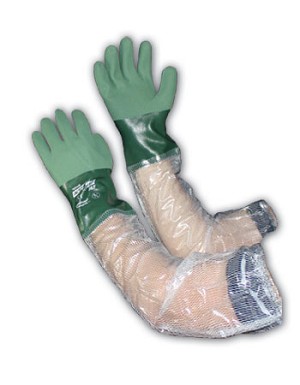 PIP 56-AG567 ActivGrip Nitrile Coated Glove with Cotton Liner and MicroFinish Grip - 25" Clear PVC Arm 