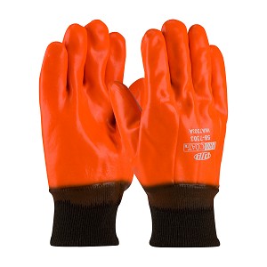 PIP 58-7303 ProCoat Hi-Vis Insulated PVC Dipped Glove with Smooth Finish - Knit Wrist 