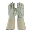PIP 68-101G Superior Grade Top Grain Cowhide Leather Drivers Glove with Plasticized Gauntlet Cuff - Straight Thumb 