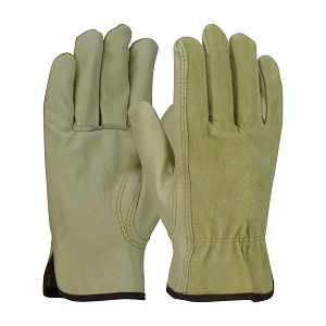 PIP 70-360SB Industry Grade Top Grain Pigskin Leather Drivers Glove with Split Pigskin Back - Keystone Thumb 