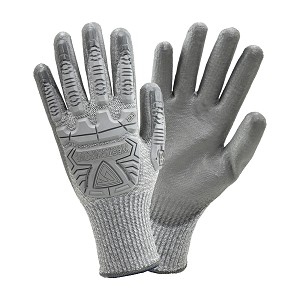 PIP 710HGUB Seamless Knit HPPE Blended Glove with Impact Protection and Polyurethane Coated Grip on Palm & Fingers 