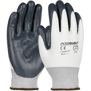 PIP 715SNFTFD PosiGrip Seamless Knit Nylon Glove with Nitrile Coated Sponge Foam Grip on Palm & Fingers 