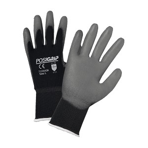 PIP 715SUGB PosiGrip Seamless Knit Nylon Glove with Polyurethane Coated Flat Grip on Palm & Fingers 