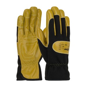PIP 73-1700 Maximum Safety AR/FR Goatskin Leather Palm Glove with Aramid Fabric Back and Kevlar Lining 