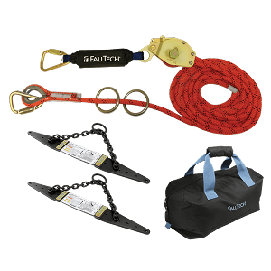 Falltech 7493A602K Temporary Rope HLL System; 2-person with Kernmantle Rope and Chain Roof Anchors 