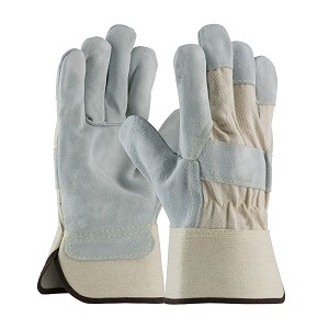 PIP 80-8800 Heavy Premium Split Cowhide Leather Palm Glove with Fabric Back and Aramid Stitching - Rubberized Safety Cuff 