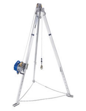 DBI/SALA 9' Advanced Sealed-Blok 3-Way SRL Aluminum Tripod With 85' Galvanized Steel Wire Rope, Mounting Bracket, And Carrying Case 
